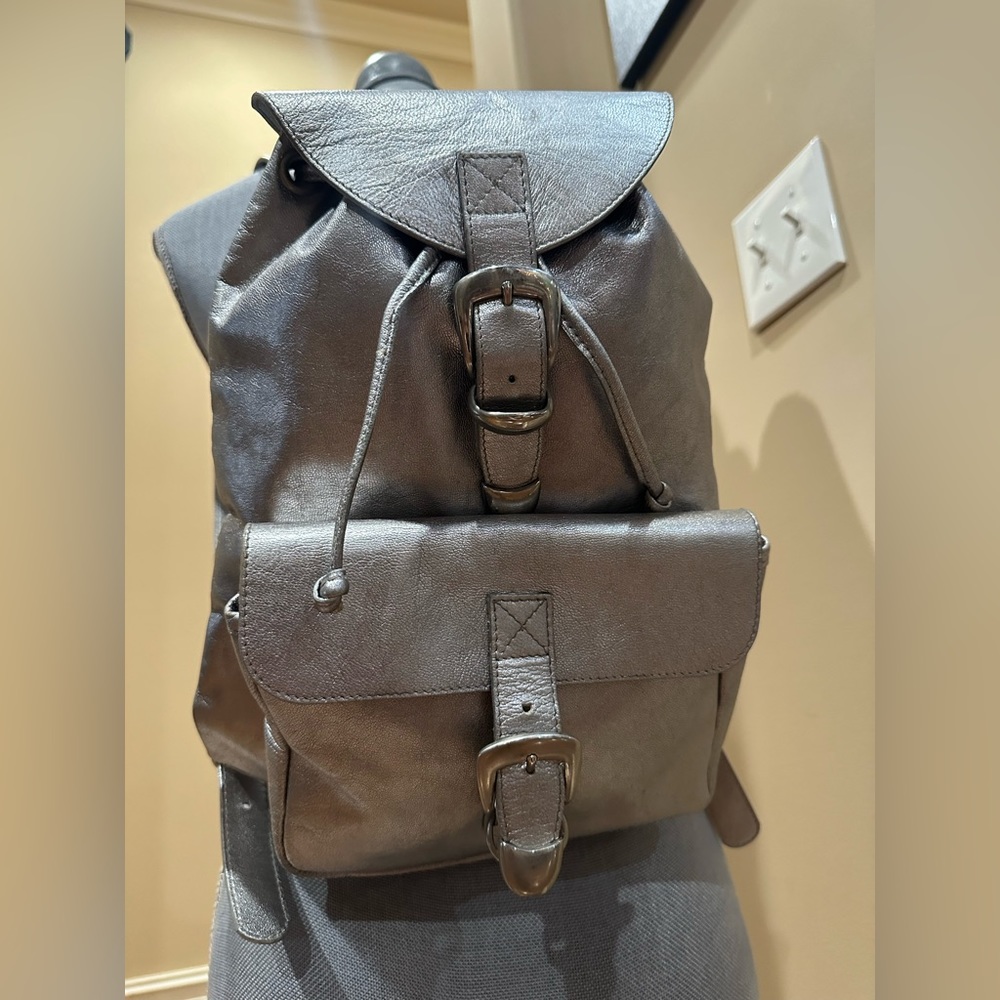 Versace Silver Leather Sun Backpack - image 2